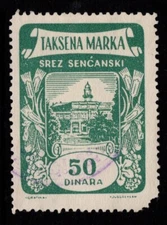 Yugoslavia 1950s 50d (Large Numeral) Senta Revenue Used - S33672