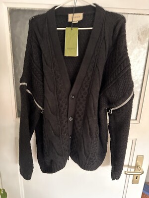 Gucci Strickjacke Sweater Jacke Wolle Schwarz M