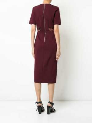 New $1795 Dion Lee Women'S Purple V-Neck Silk Trim Short