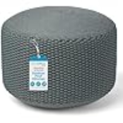 HOME Outdoor Pouf Ottoman Hand Woven Waterproof Foot Stool with Bead Bag Filling