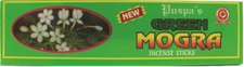 Puspa's Green Mogra (Arabian Jasmine), Exotic Incense From India, 15 Gram Box