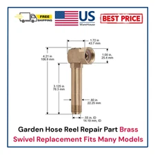 Garden Hose Reel Repair Part Brass Swivel Replacement Fits Many Models