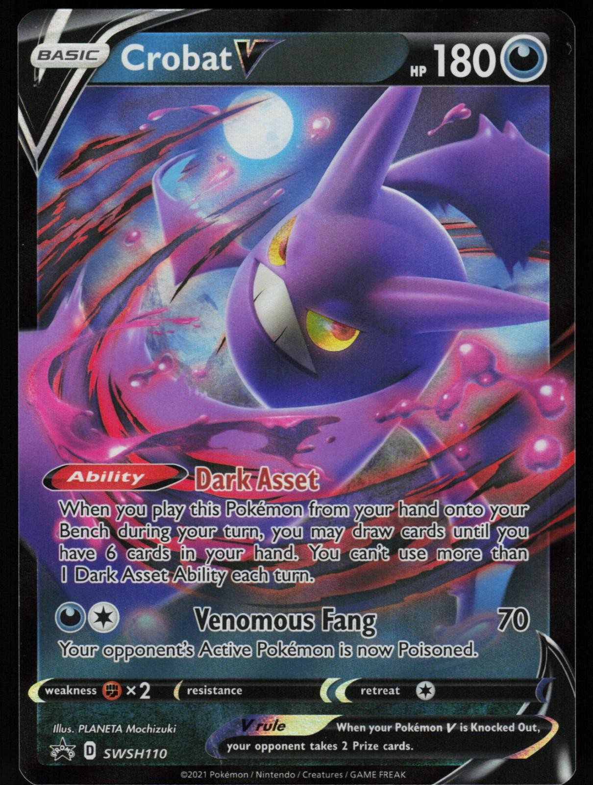 Crobat V SWSH110 Sword & Shield Promo Holo Promo NM/M Pokemon Mochizuki
