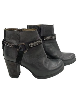Malu Bottines Femme Noir Blockabsatz avec Strass (EU 36) - Photo 1/3
