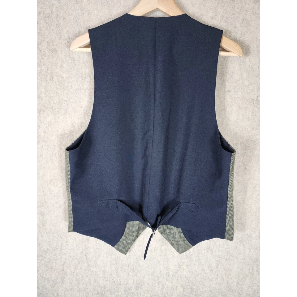 Chaleco FRONTIER CLASSICS Para Hombre Gris Vestido Occidental Muesca Solapa Mezcla Algodón Talla S Foto 2 de 4