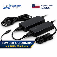 LOT of 65 W USB C Adapter Charger For Laptop Lenovo Acer HP ASUS Dell