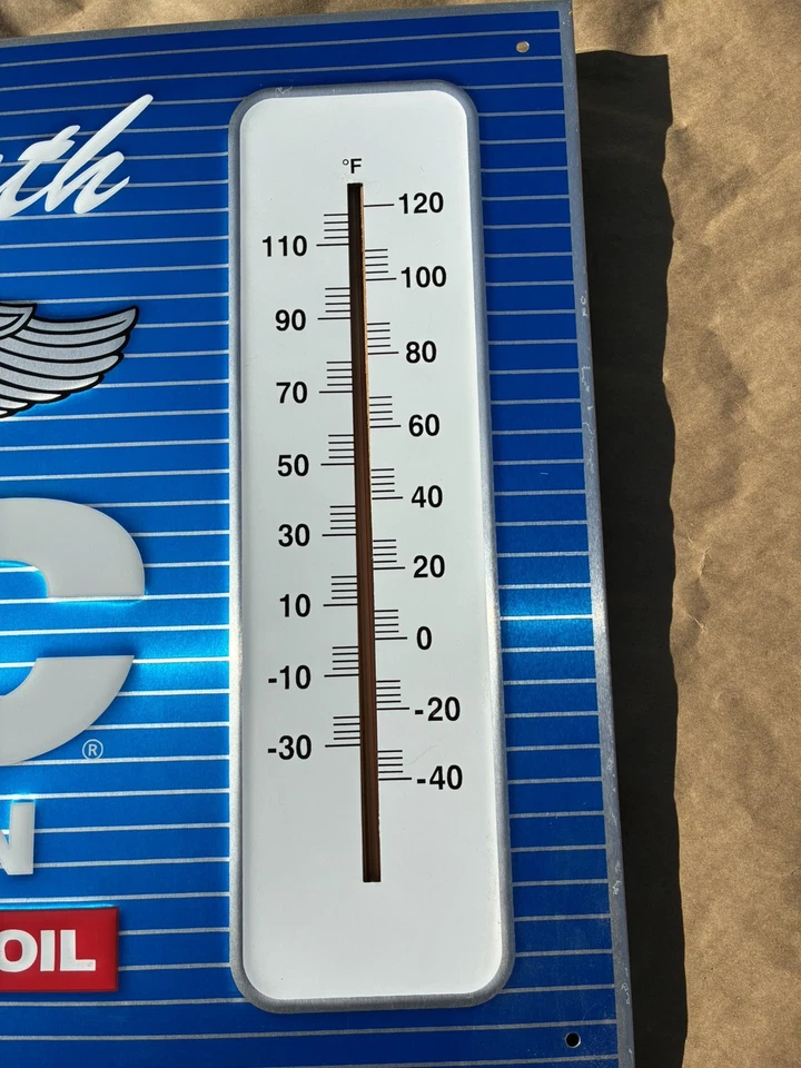 Letrero de termómetro de metal en relieve Phillips 66 X/C aceite de aviación 17x19" MUY BONITO Foto 4 de 4