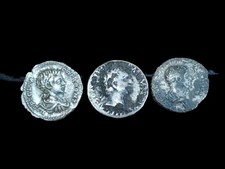 Three Roman Denari, Geta, Fouree Of Domitian And Trajan