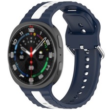 Two Color Vertical Stripe Silicone Band for Samsung Watch8 Classic 47MM Model