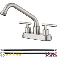 Laundry Sink Faucet Dual Handle Swivel Spout Easy Install Lead Free Utility New