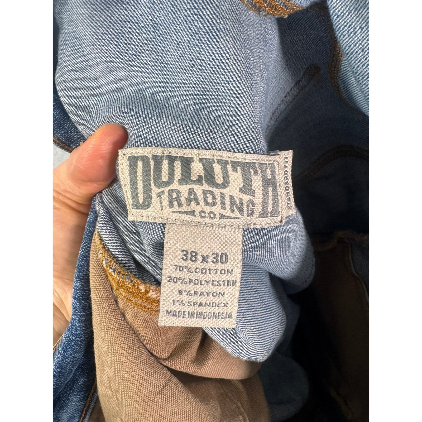Duluth Trading Co Ballroom Double Flex Carpenter Jeans Mens 38x30 Blue Denim image 3