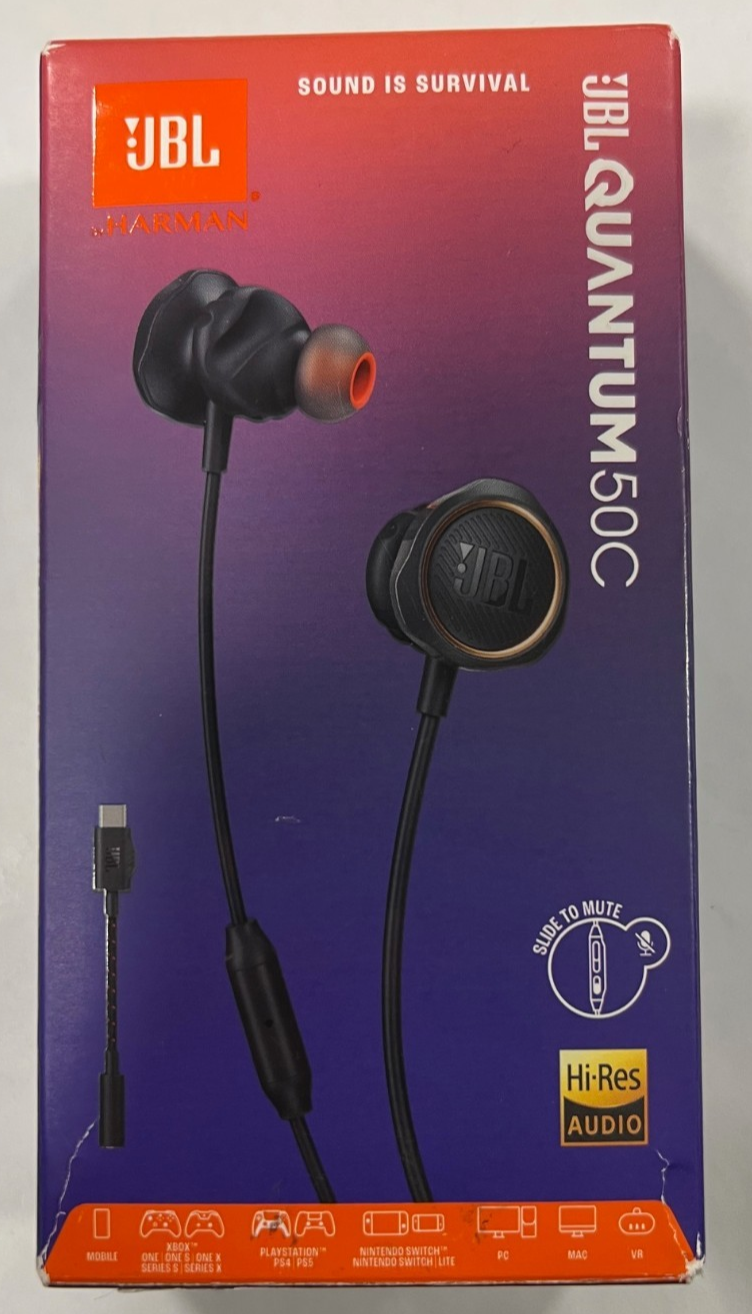 JBL Harman Quantum 50C Wired In Ear Gaming Headset Black USED