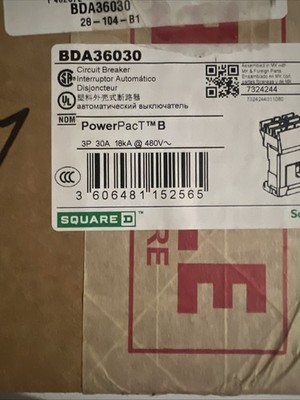 Square D BDA36030 PowerPact 3p 30A 18kA@480V~ Circuit Breaker *NEW*