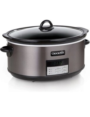 Crock-Pot Large 8-Quart Programmable Slow Cooker with Auto Warm Setting Black St