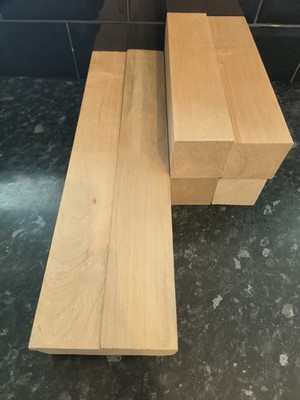 6 Drechselrohlinge aus Buchenholz - 1x450x65x65/1x450x60x60/4x279x60x60