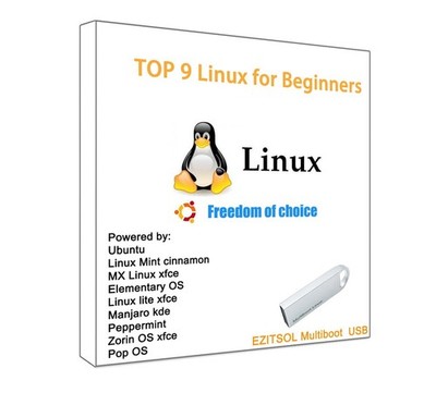 32GB 9-in-1 Linux Bootable USB, Ubuntu Mint Mx Zorin OS Lite Elementary