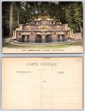 Vintage VERSAILLES Grand Trianon Le Buffet Fountain France Postcard Hand Colored