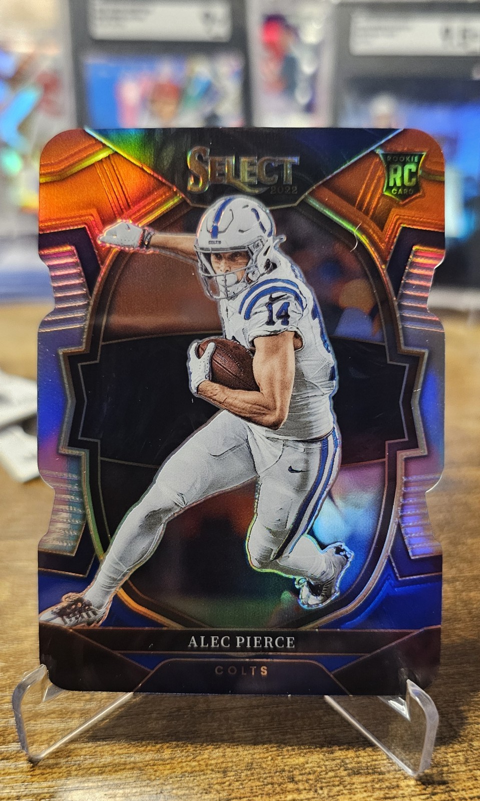 2022 Panini Select #45 - Alec Pierce RC (Red and Blue Prizm Die-Cut)