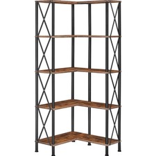 Bücherregal Regal Industrie L-förmig Vintage Holz Metall Platzsparend