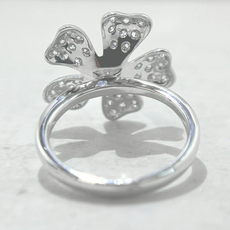De Beers Wildflower Diamantring 0.6 ct K18WG Weißgold Blume Pavé - Bild 3 von 4