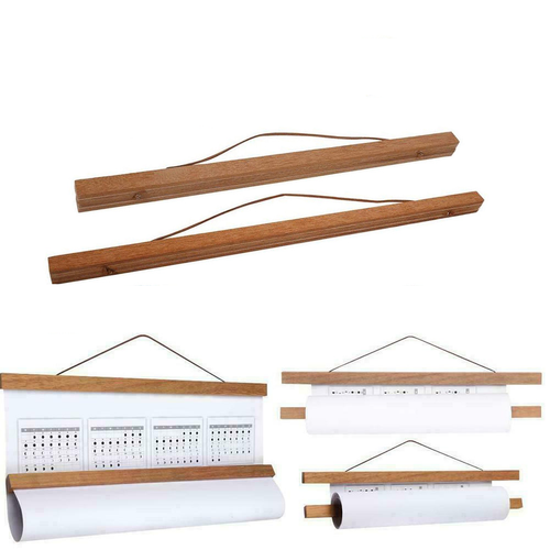 Artmag - Gancio Magnetico Per Poster, In Legno Chiaro, Con Magnete In Legno Per Stampe Artistiche Su Tela Con Tasselli Per Poster Per Cornici~p114136138