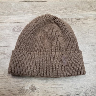 WMCAPS Hat Beanie Mens One Size Brown Knit Lined Cuffed Winter Cap Warm Ribbed