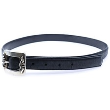 CHROME HEARTS BLT OTJ 1.h Filigree Leather Belt Black silver Used 948e310c4a49a9