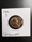 1955 S Lincoln Wheat Cent GEM BU 1c Brilliant Uncirculated In Flip! *NO RESERVE*