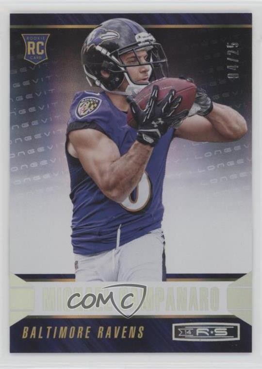 2014 Rookies & Stars Longevity Parallel Platinum 4/25 Michael Campanaro RC 0f6