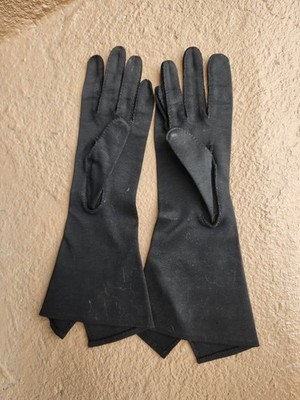 Elvette Dawnelle Vintage Gloves Black Women's Size 6.5 Back Beads On Top 