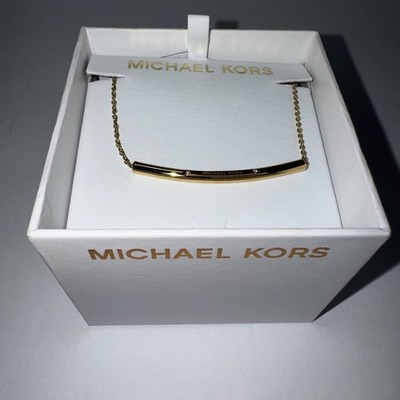 $85 Michael Kors Brillance  Rose Gold Two Tone Bar Necklace NWT