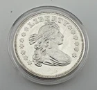 1 Troy Oz .999 Fine Silver Bullion Round Flowing Hair Draped Bust Liberty Design