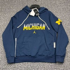 Air Jordan Michigan Wolverines Dri-FIT Hoodie Women Medium Navy Pullover New M
