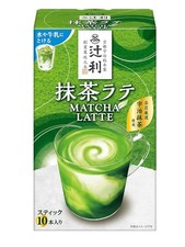 Tsujiri Matcha Latte Powder 10 sticks, Uji Matcha 100 Made In Japan