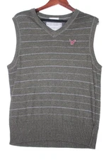 American Eagle Wool Blend Vest Vintage Fit Striped Preppy Golf Large