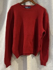 Vintage Polo Ralph Lauren Sweater Mens Size XL Red Pullover Chunky Knit 90s