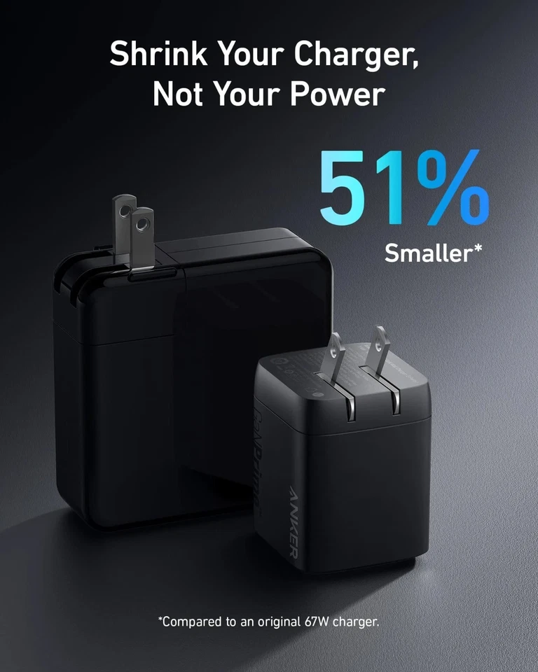 Anker Fast Charging Adapter with 67W USB C Charger &30W GaN PIQ 3.0 Wall Charger - Image 3 of 4