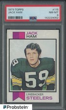 1973 Topps Jack Ham Pittsburgh Steelers Rookie Football Card #115 PSA 8 Beauty. rookie card picture