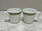 2 Pyrex Crazy Daisy Spring Blossom Coffee Cup Mugs D Handle  VINTAGE