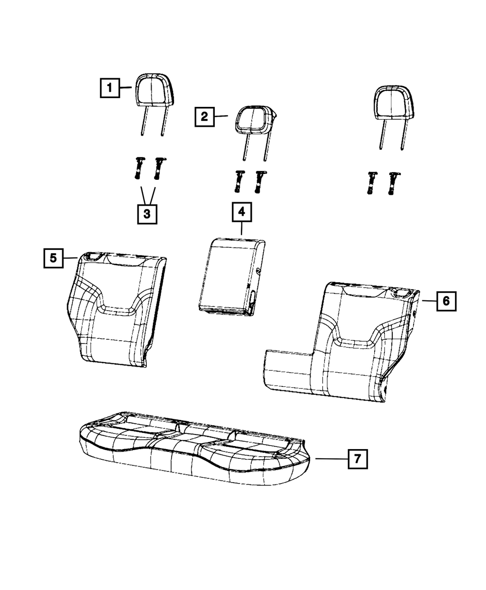 Genuine Mopar Rear Seat Cushion Cover 7MR38U00AA