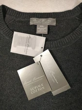 Daniel Cremieux Signature Collection XXL 100% Supima Cotton Gray Crew Sweater