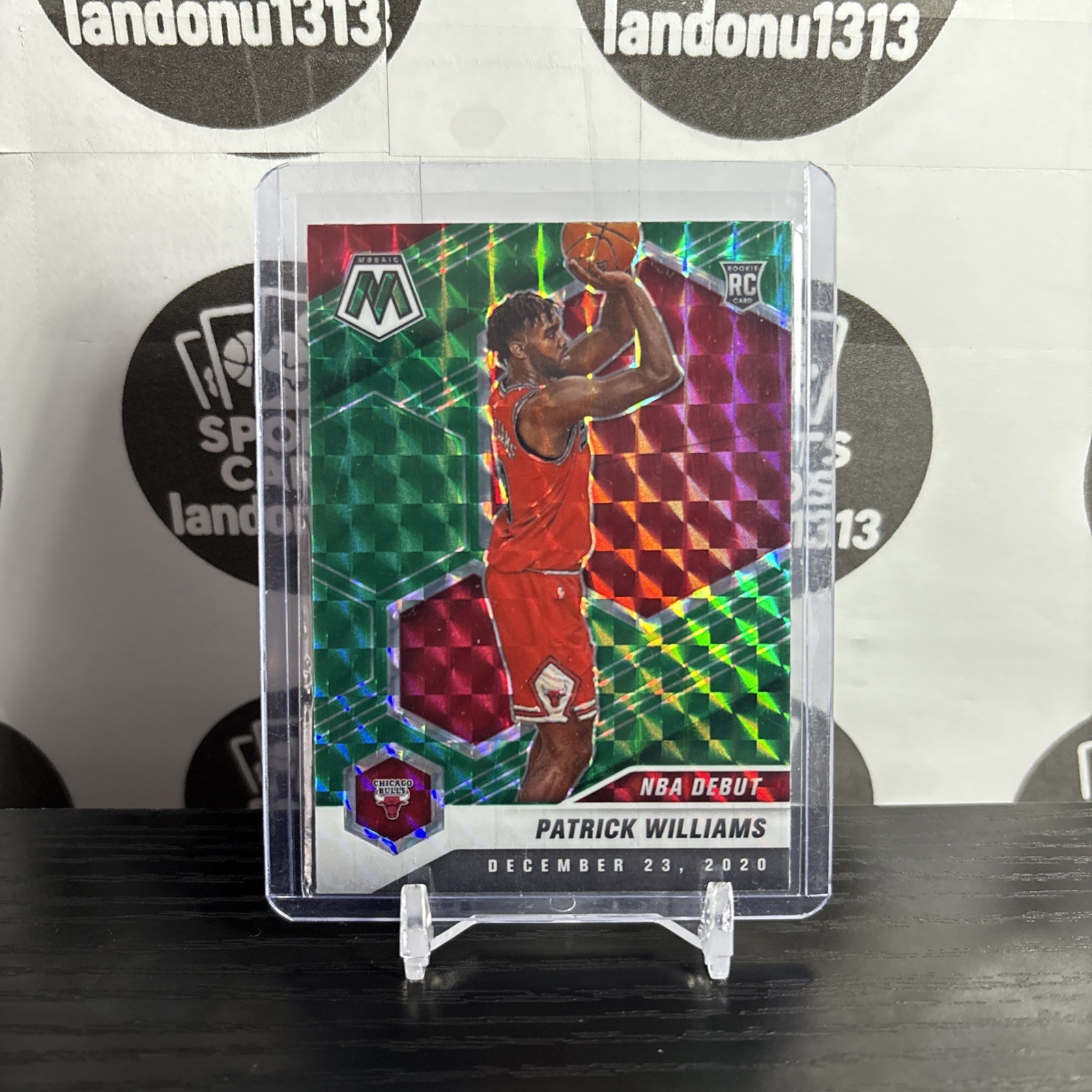 2020-21 Panini Mosaic - NBA Debut Patrick Williams #267 Green Mosaic Prizm (RC)