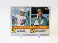 1984 Topps 1983 Stolen Base Leaders (Tim Raines / Rickey Henderson) - FREE SHIP