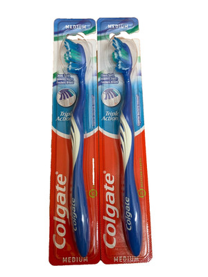 2 x COLGATE TRIPLE ACTION ZAHNBÜRSTE MEDIUM