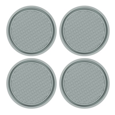 4 Stück Auto Cup Coaster Universal PVC Auto Cup Matten Rutschfeste, Grau