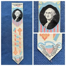 1876 Centennial American Celebration George Washington Silk Ribbon Stevengraph