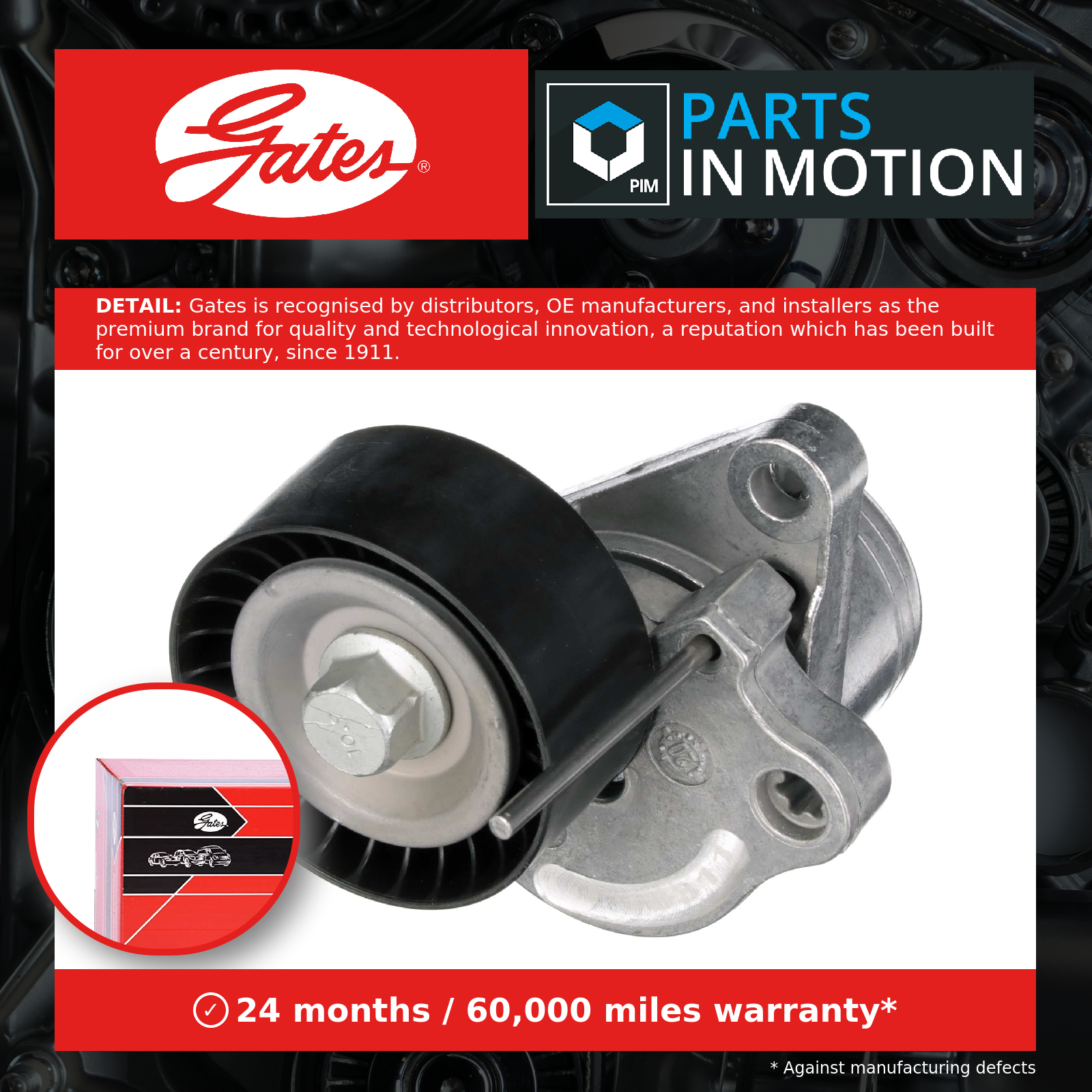 Aux Belt Tensioner fits VAUXHALL VIVARO X83 2.0D 06 to 14 Drive V-Ribbed Gates