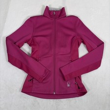 Spyder Jacket Women's Core Sweater XS Magenta Logo Long Sleeve Full Zip Charity