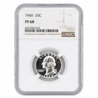 1960-P GEORGE WASHINGTON QUARTER UNITED STATES MINT 90% SILVER NGC GRADED PF 68