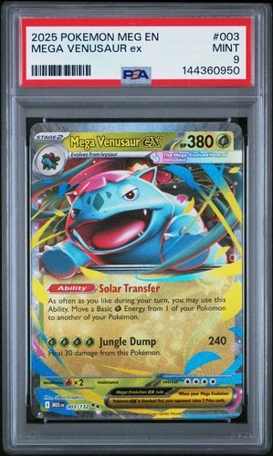 2025 Pokemon MEG EN-Mega Evolution #003 Mega Venusaur EX PSA 9 Mint Holo Rare